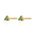 Green Trinity Stud Earrings - Gold - SPG-397