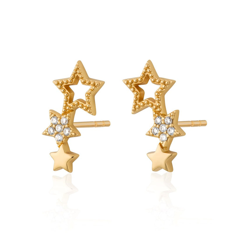 Hannah Martin Star Ear Climber Stud Earrings - Gold - SPG-411
