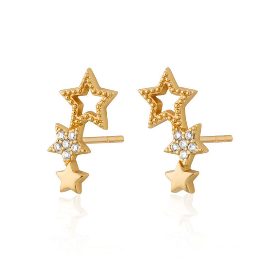 Hannah Martin Star Ear Climber Stud Earrings - Gold - SPG-411
