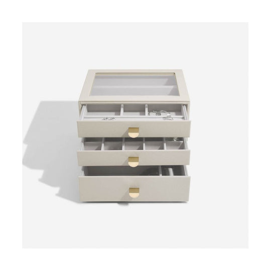 Classic 3 Drawer Jewellery Box - Oatmeal - 75889