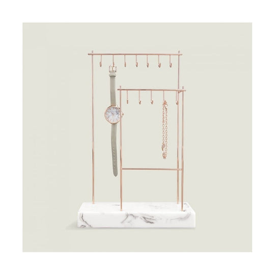 Large 12 Hook Jewellery Stand - Rose Gold - 73898