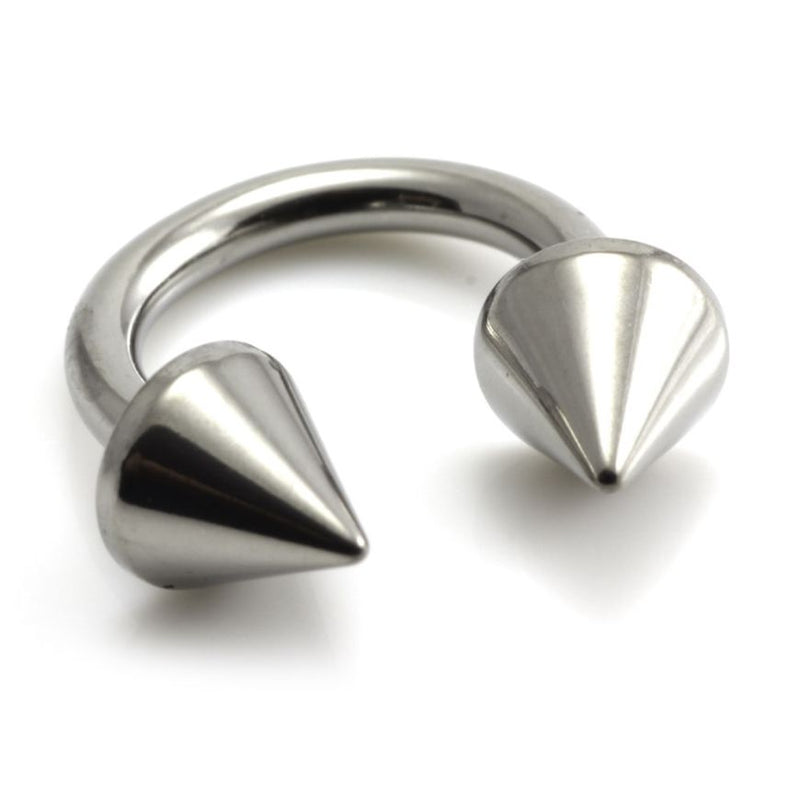 Titanium Circular Barbell With Cones - TB27S-1.2-8-4