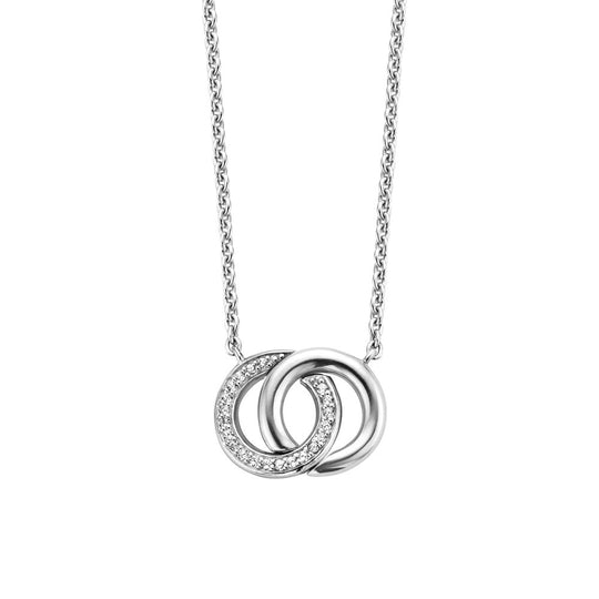 Circles CZ Necklace - Silver - 3822ZI/48