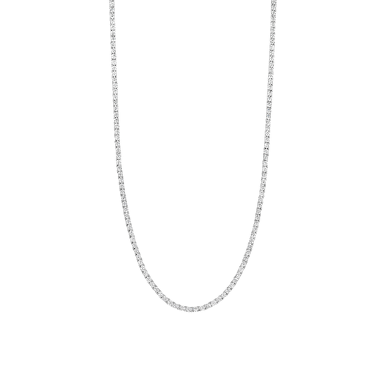 Cubic Zirconia Pave Long Chain - Silver - 3992ZI/43