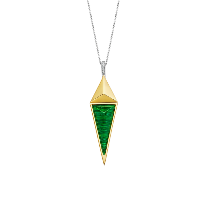 ti-sento-diamond-shaped-malachite-pendant-gold-6818ma