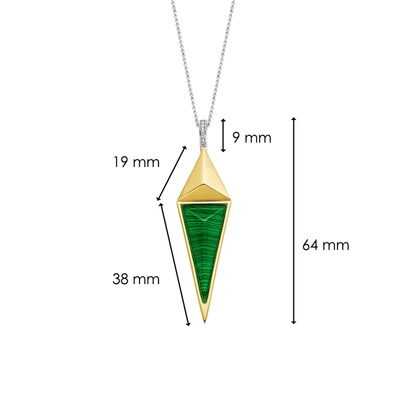 ti-sento-diamond-shaped-malachite-pendant-gold-6818ma