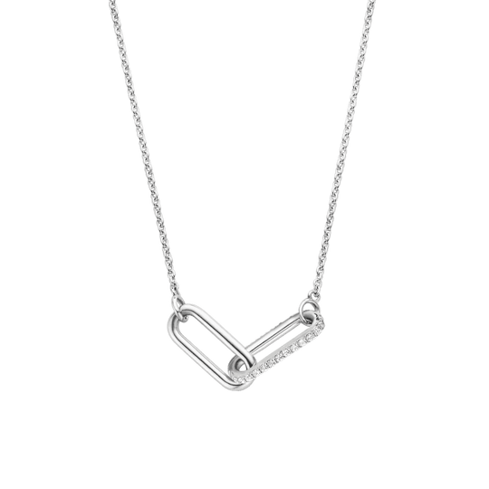 Double Link Necklace - Silver - 3966ZI/42