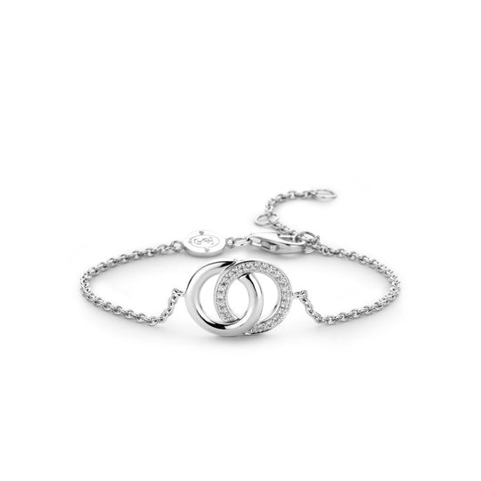 Friendship Circles Bracelet - Silver/White Zirconia - 2790ZI
