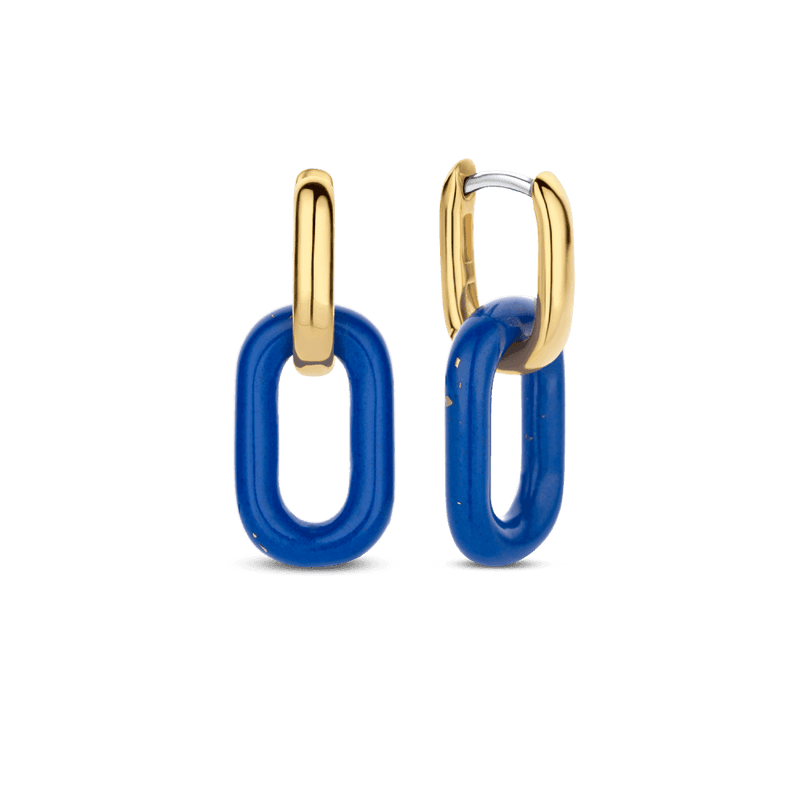 ti-sento-milano-blue-oval-link-earrings-gold-7903bl