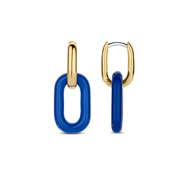 ti-sento-milano-blue-oval-link-earrings-gold-7903bl