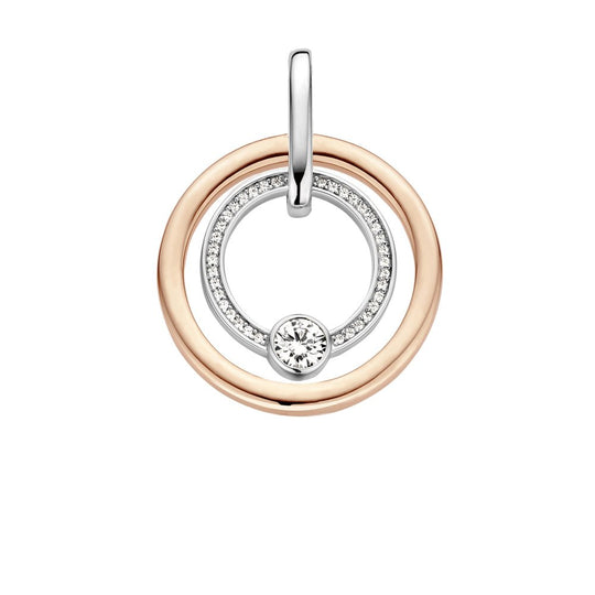 Milano Circular Rings Pendant - Rose Gold - 6755ZR