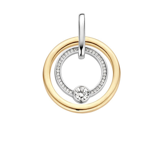 Milano Circular Rings Pendant - Silver/Gold - 6755ZY