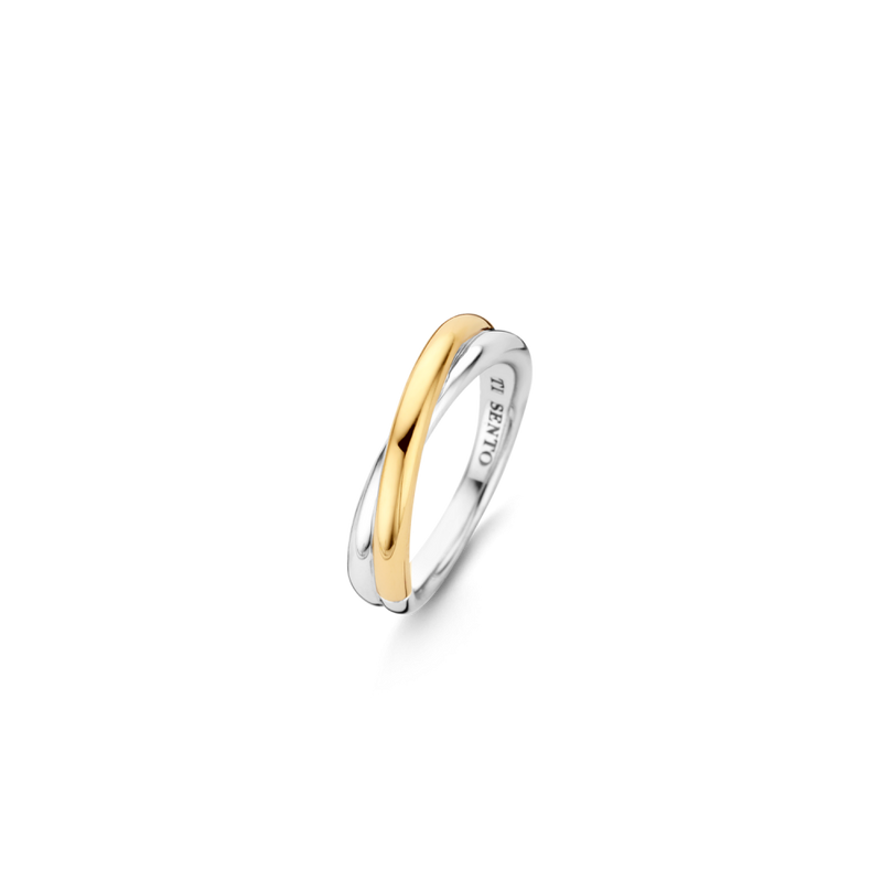 ti-sento-milano-crossover-ring-size-54-silver-gold-1953sy-54
