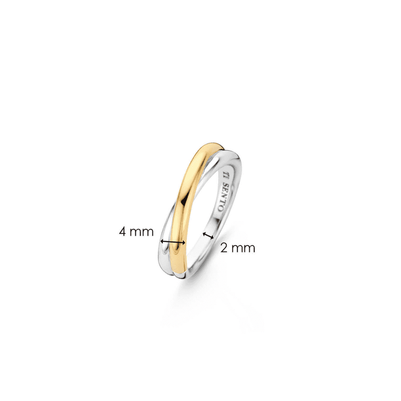 ti-sento-milano-crossover-ring-size-54-silver-gold-1953sy-54