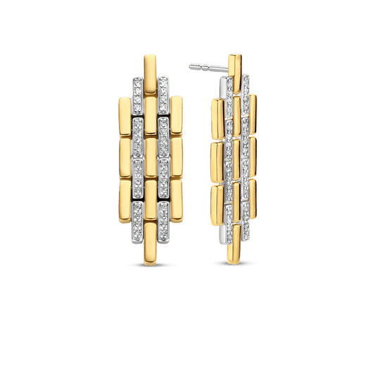 Milano CZ Pave Drop Earrings - Gold - 7891ZY
