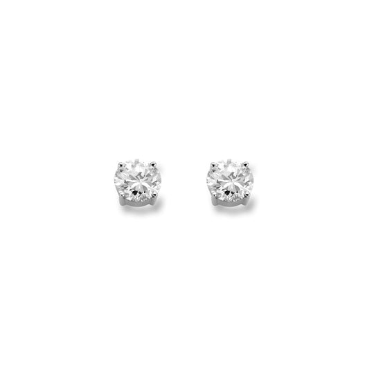 Milano CZ Stud Earrings - Silver - 7319ZI