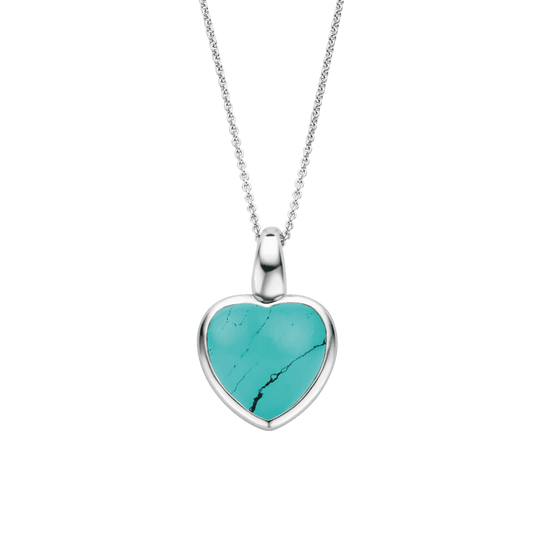 Milano Heart Pendant - Turquoise/Silver - 6800TQ