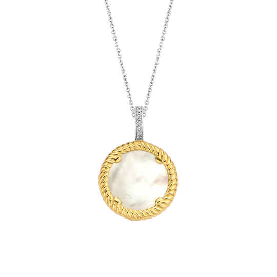 Milano Mother of Pearl Pendant - Silver & Gold - 6784MW