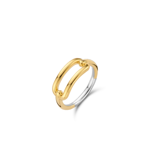 Milano Oval Link Ring, Size 52 - Gold/Silver - 12229SY