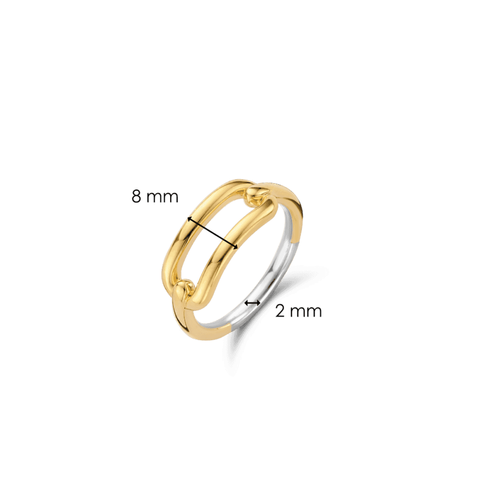 ti sento milano oval link ring size 52 gold silver 12229sy p90520 114957 image