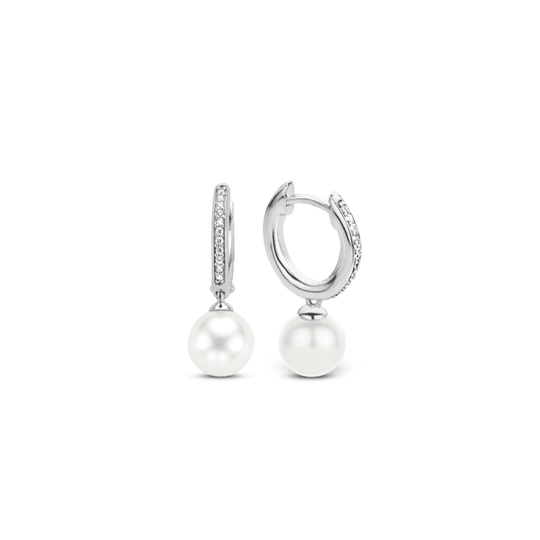 Milano Pearl Earrings - Silver - 7696PW