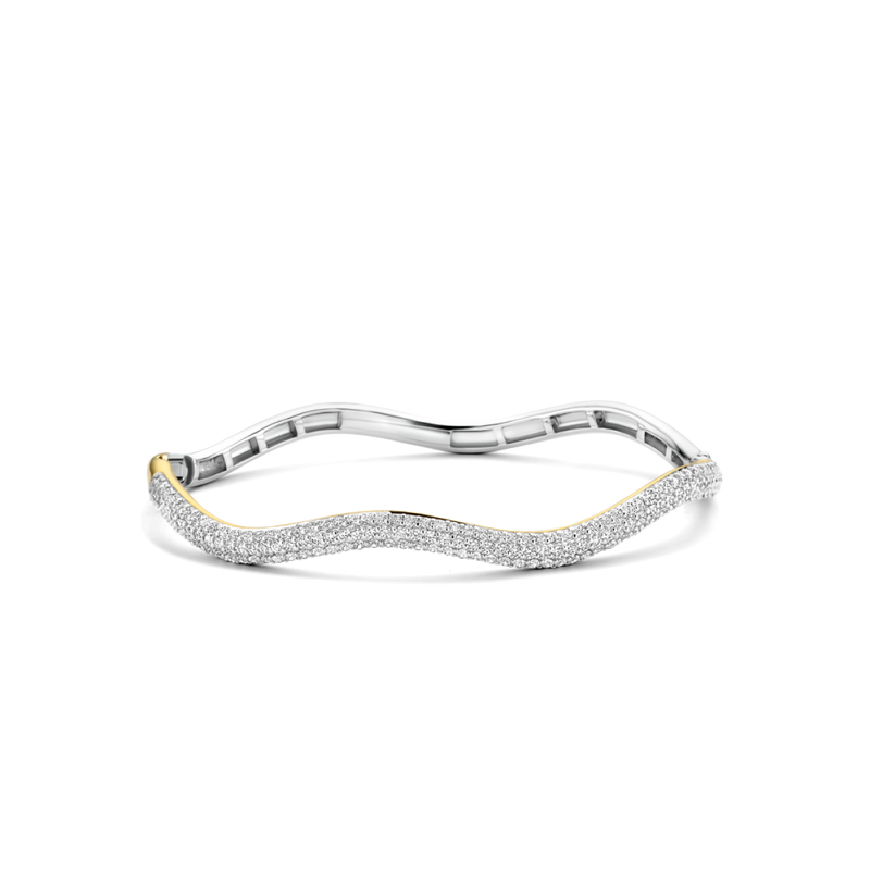 ti-sento-milano-ripple-cz-pave-bangle-silver-gold-2991zy
