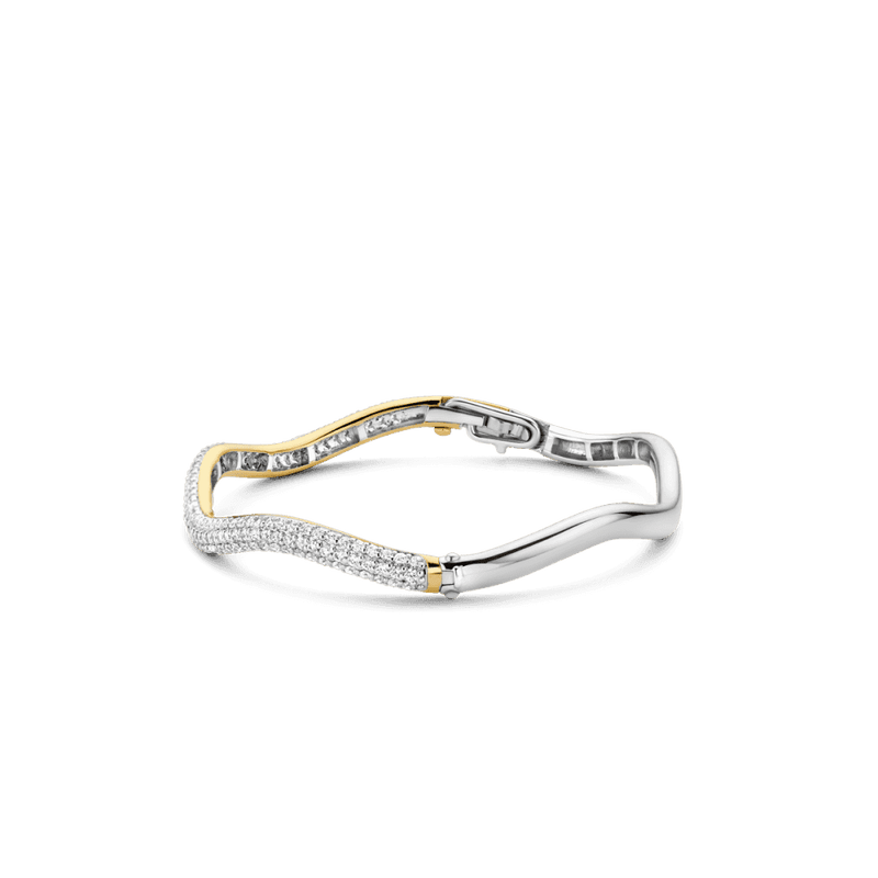 ti-sento-milano-ripple-cz-pave-bangle-silver-gold-2991zy