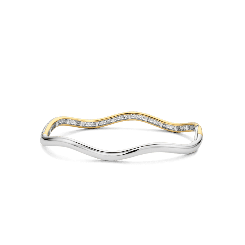 ti-sento-milano-ripple-cz-pave-bangle-silver-gold-2991zy