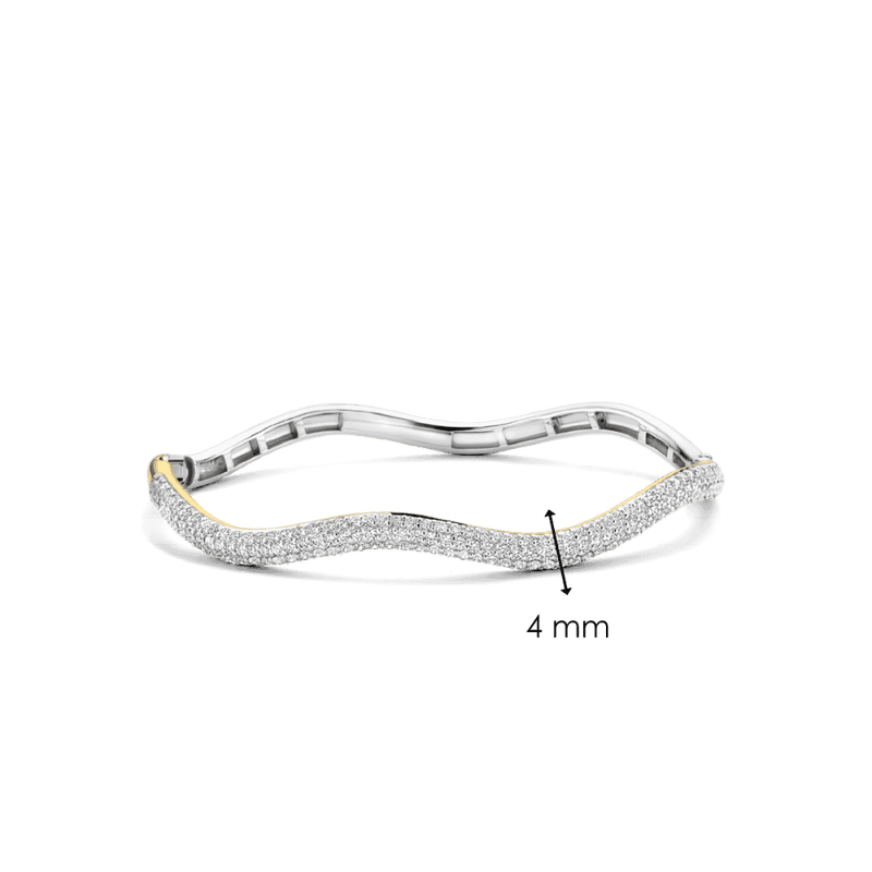 ti-sento-milano-ripple-cz-pave-bangle-silver-gold-2991zy