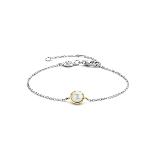 Milano Single Pearl Bracelet - Silver/Gold - 23006YP