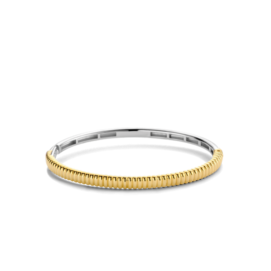 Milano Slim Ribbed Bangle - Gold & Silver - 2956SY