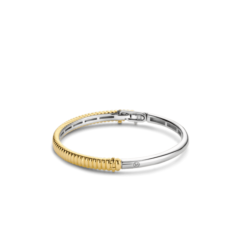 ti-sento-milano-slim-ribbed-bangle-gold-silver-2956sy