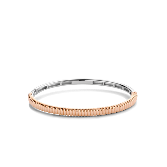 Milano Slim Ribbed Bangle - Rose Gold - 2956SR