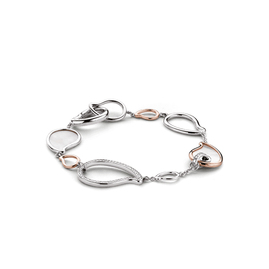Mother Of Pearl Bracelet - Silver/Rose - 2909MR