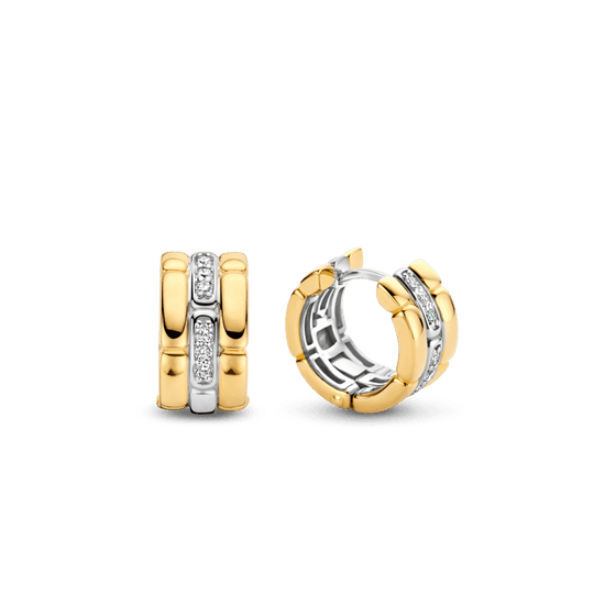 Pave Hoop Earrings - Gold - 7890ZY