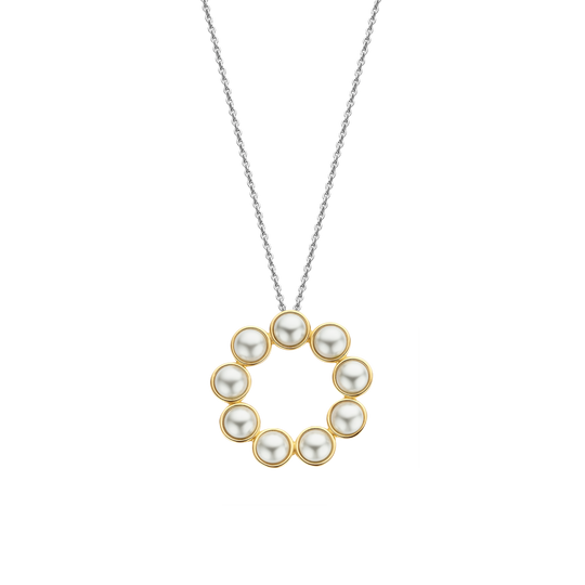 Pearl Circle Pendant - Gold - 34008YP/42