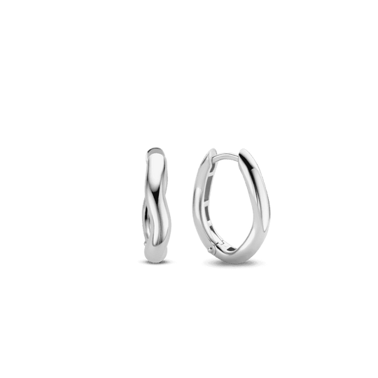 Ripple Hoop Earrings - Silver - 7882SI