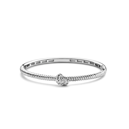 Twisted Knot Bangle - Silver - 23005ST