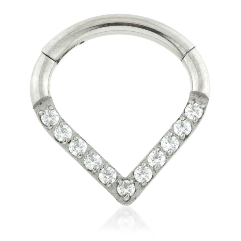 PAVÉ GEM WISHBONE HINGED RING - SILVER - TIMRING39-1.2-8