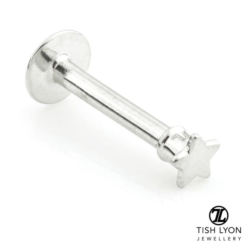 Star External Labret - White Gold - TLLAB8-14K-W-1.2-8