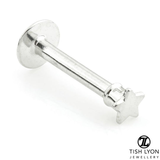 Star External Labret - White Gold - TLLAB8-14K-W-1.2-8
