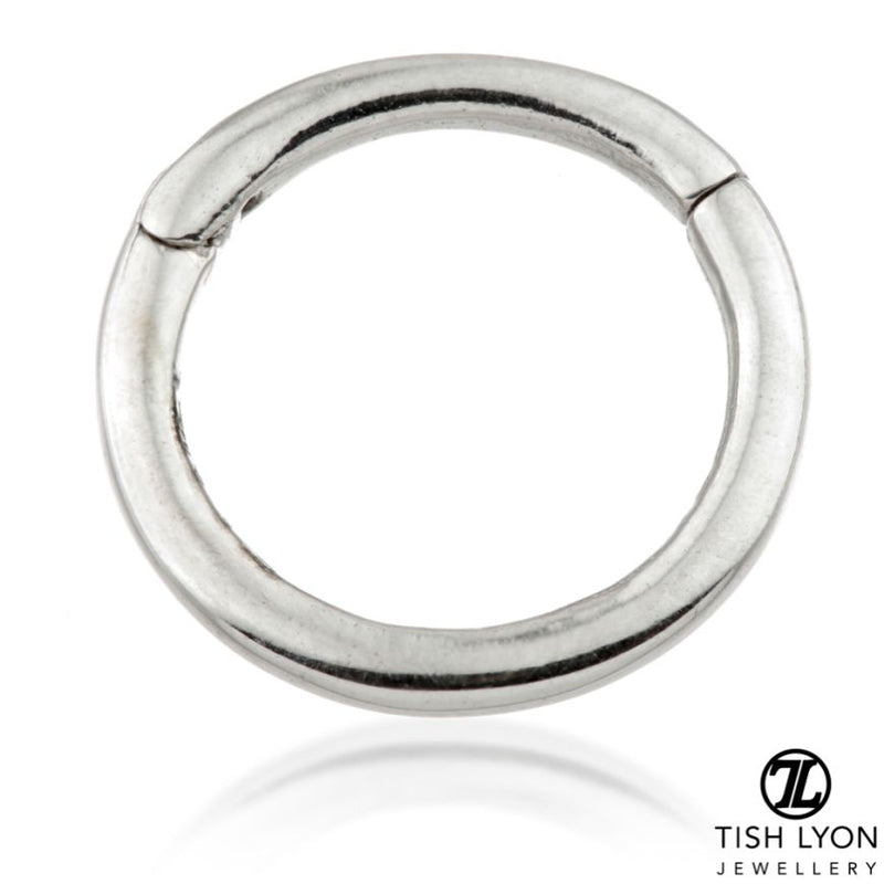 Plain Segment Hoop Ring - White Gold - TL36-14K-W-1.2-8