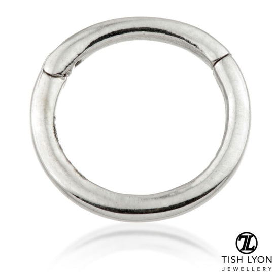 Plain Segment Hoop Ring - White Gold - TL36-14K-W-1.2-8