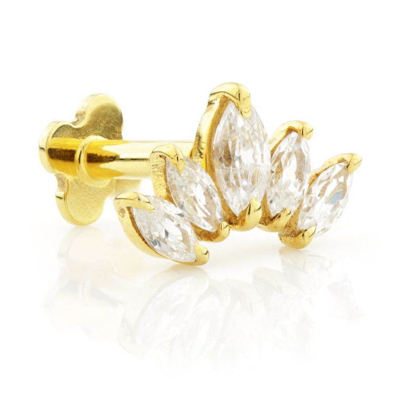 Crescent Marquise Internal Labret - Gold - TLTRA4-14K-Y-1.2-6