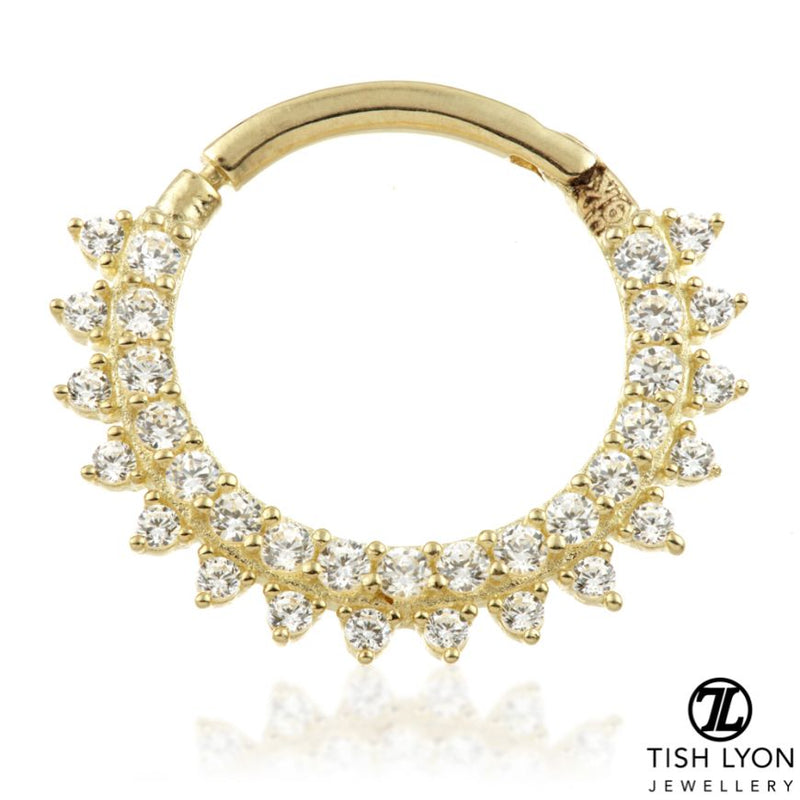 Pavé Gem Daith Ring - Gold - TLDAITH1-14K-Y-1.2-9