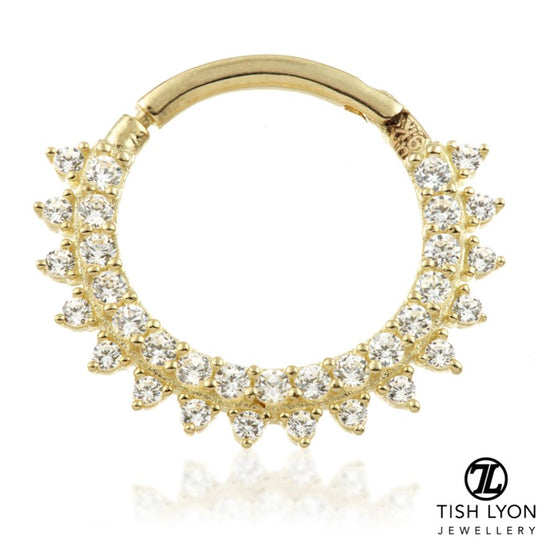 Pavé Gem Daith Ring - Gold - TLDAITH1-14K-Y-1.2-9