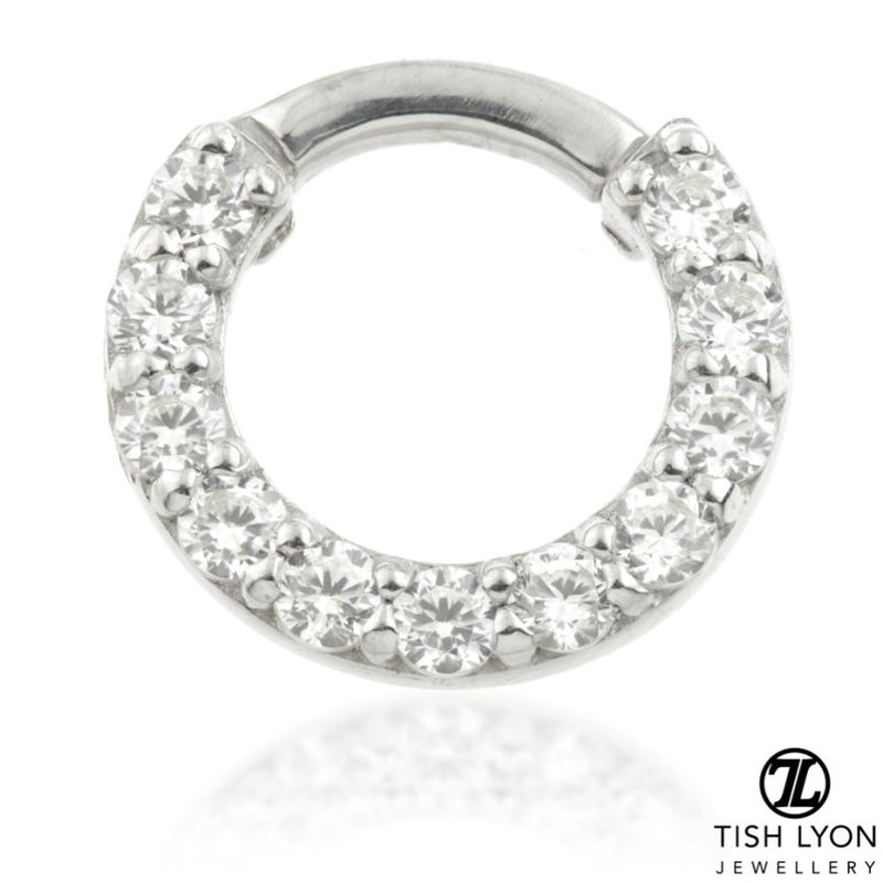 Pavé Gems Daith Ring - White Gold - TLSEP2-14K-W-1.2-8