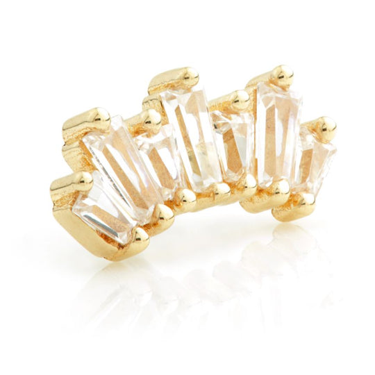 Threadless Baguette Gem Cluster Attachement - Gold - TLPIN58-14K-Y