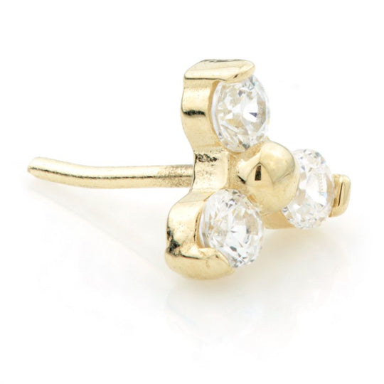 Trinity Gem Threadless Attachment - Gold - XTLPOP6-Y