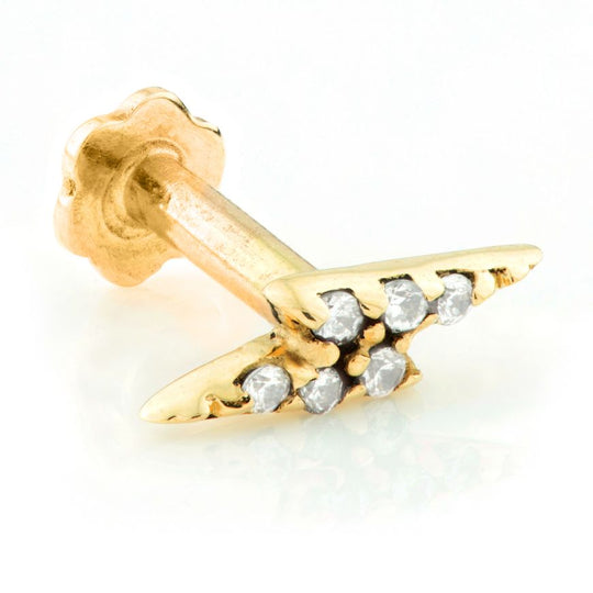 Lightning Bolt Internal Labret - Gold - TLTRA6-14K-Y-1.2-8